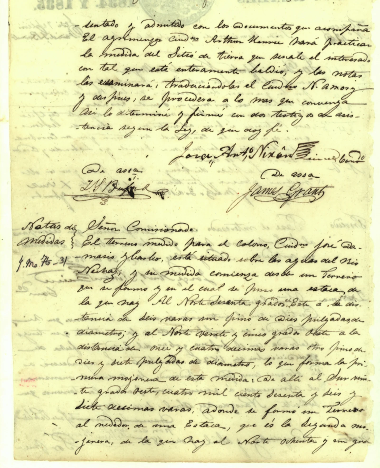 Ybarbo, José Damasio Original Cursive Land Grant & Field Notes (Angelina County, Abstract A-52)
